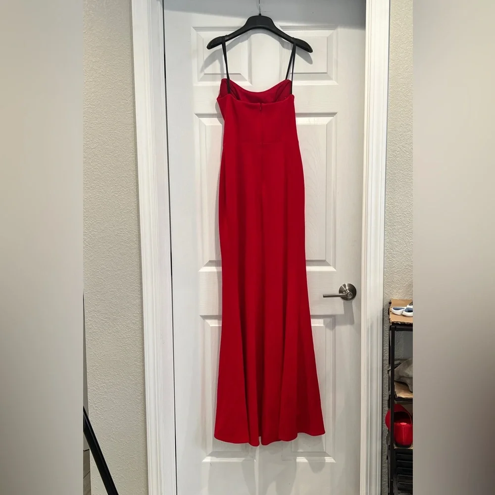 Aqua Strapless Red Dress - Picture 3 of 7